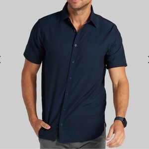 BYLT Mens Riviera Shirt, Short Sleeve Button Down Black Size: XL
